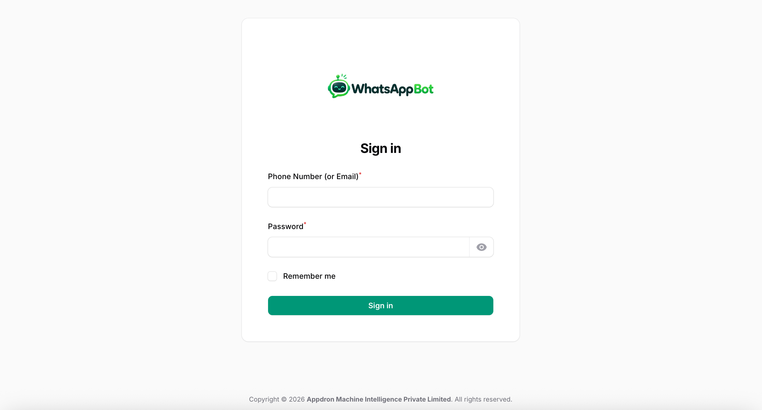 Full Voice Powered WhatsApp Automation Portal Sign In Gateway
